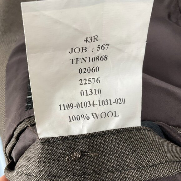 Jos A Bank Blazer Men 43R Brown Travelers Tailored Fit Classic Wool Suit Jacket - Picture 8 of 15